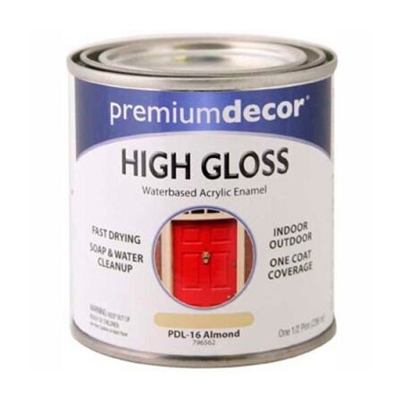 General Paint Interior/Exterior Paint, Gloss, Almond, 1/2 Pint 796562